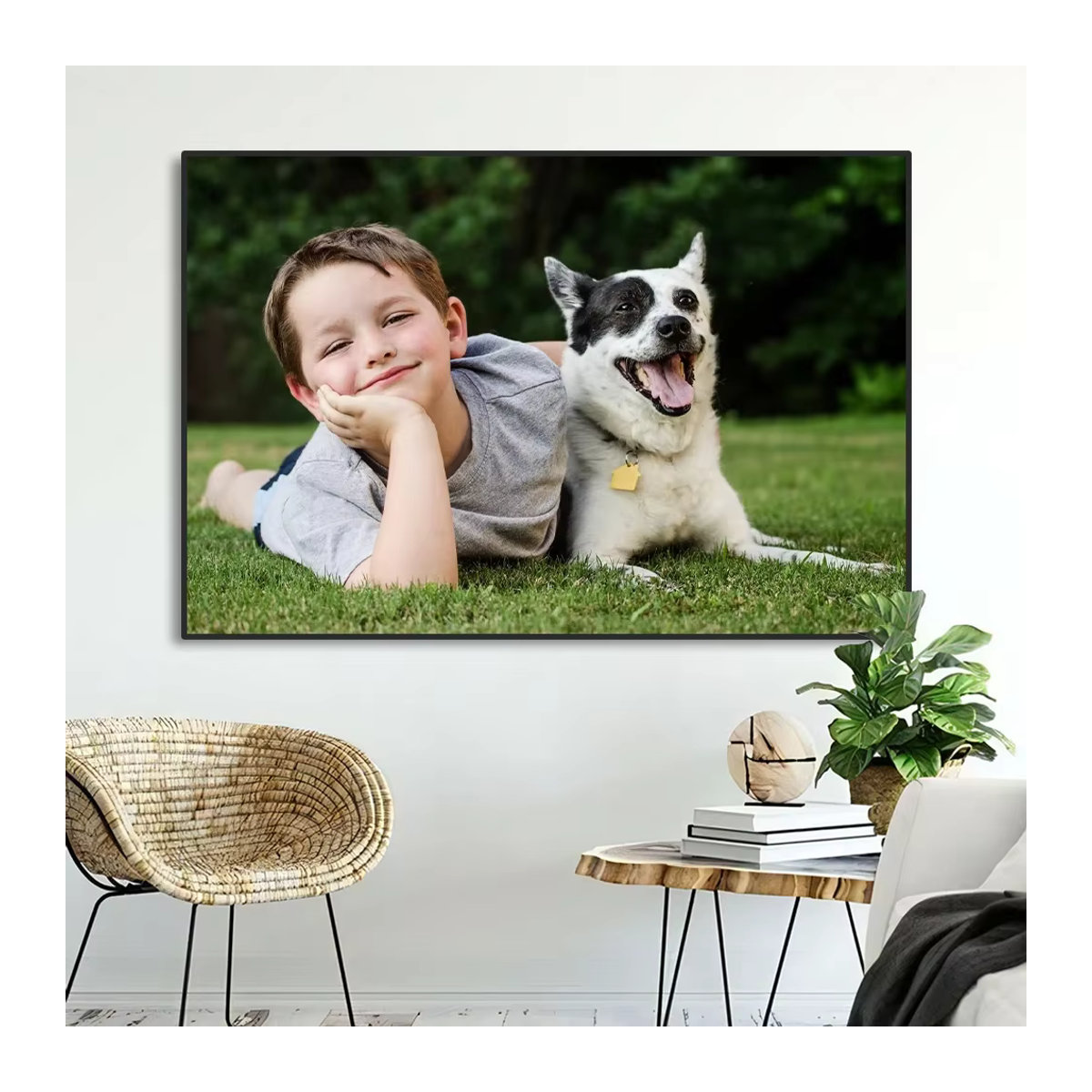 Personalisiertes Leinwandgemälde für Familie, Landschaft oder Tiere als Wandkunst zur Wandmontage, mehrfarbig, rechteckig im Hochformat - Bild 6