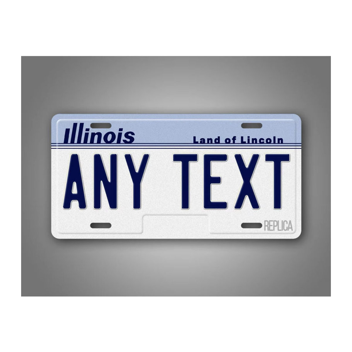 Personalisiertes Metall-Dekorationsschild von CIFBUY mit Illinois-Lincoln-Motiv in Weiß und Blau, rechteckiges Wanddekor zum Aufhängen - Bild 3