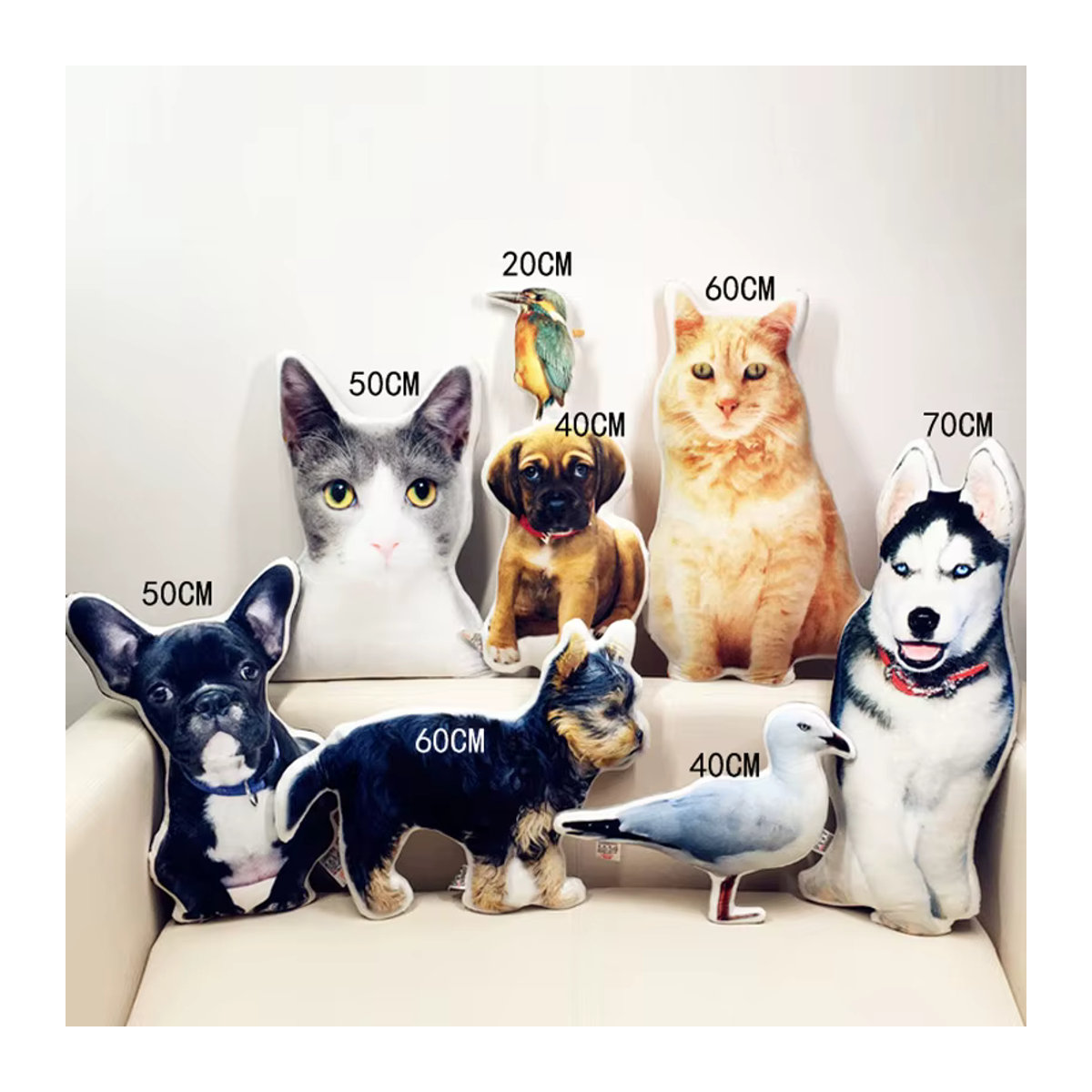 Personalisiertes Plüschkissen mit Fotoanpassung von Habinisi in Mehrfarbig für Hunde und Katzen als dekoratives Geschenk - Bild 2