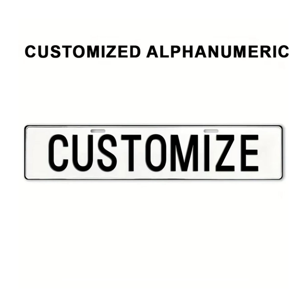 Personalisiertes Vintage-Nummernschild aus Metall von CIFBUY in Schwarz und Weiß, rechteckiges 2D-Flachschild zur Wanddekoration, Breite: 40 cm - Bild 2