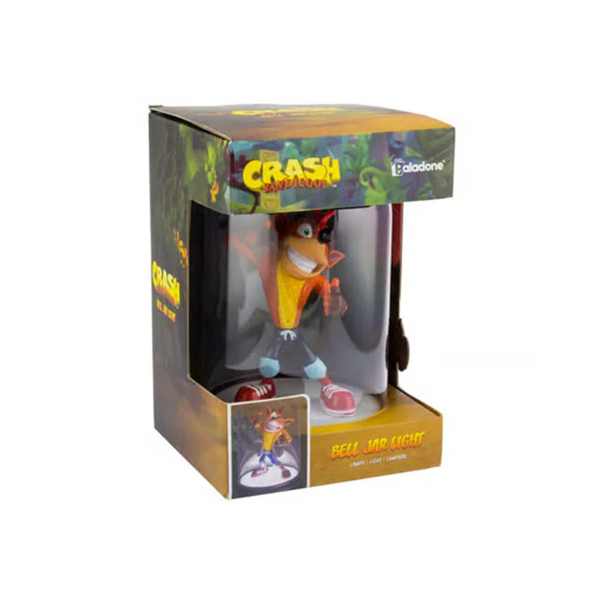 Pertemba Crash Bandicoot Tischlampe mit Glaskuppel und LED in Schwarz und Bunt - Bild 3
