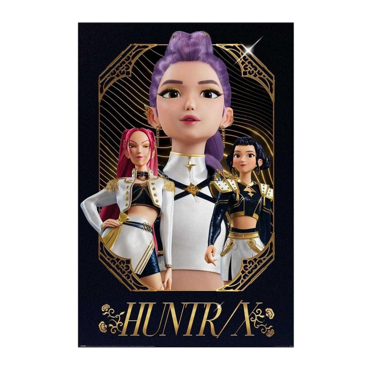 Pertemba FR - Apparel K-Pop Dämonenjäger Golden Maxi Huntr/X Poster in Schwarz - Bild 1