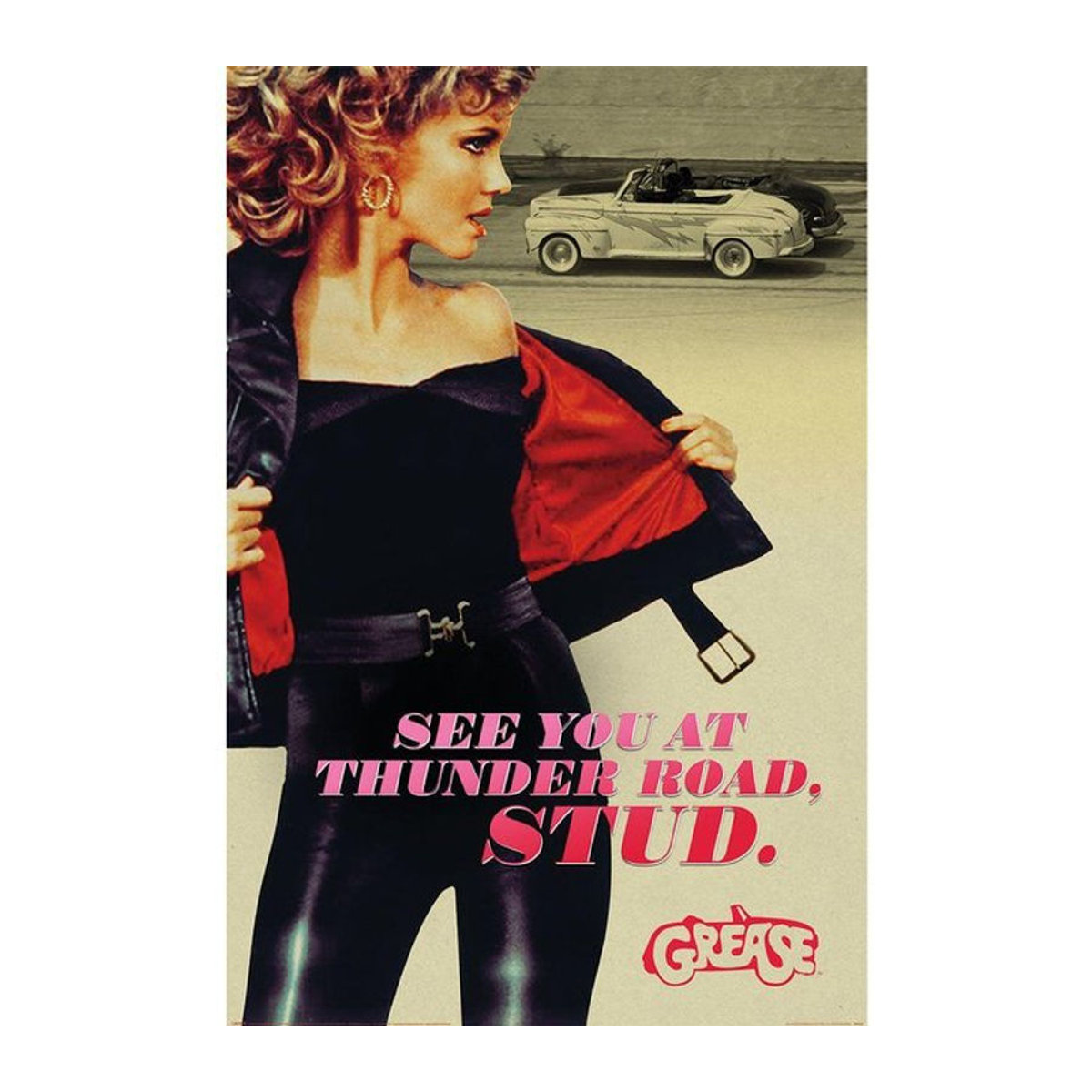 Pertemba FR - Apparel Vintage Poster Grease Zie Je Bij Thunder Road Stud Maxi, Schwarz/Mehrfarbig, Breite: 91,5 cm - Bild 1