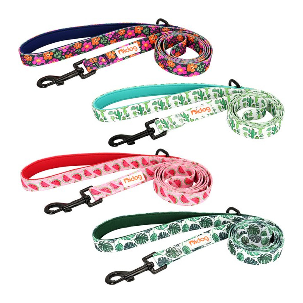PET ARTIST Hundeleine aus Nylon mit gepolstertem Griff und Druckmuster, 150 cm, blau/mehrfarbig - Bild 1