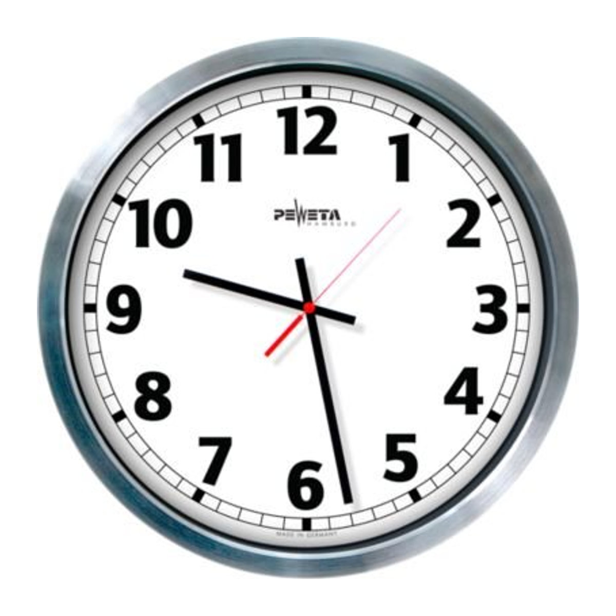 PEWETA Uhren Funkwanduhr analog aus Metall in Weiß, Durchmesser: 50 cm - Bild 1