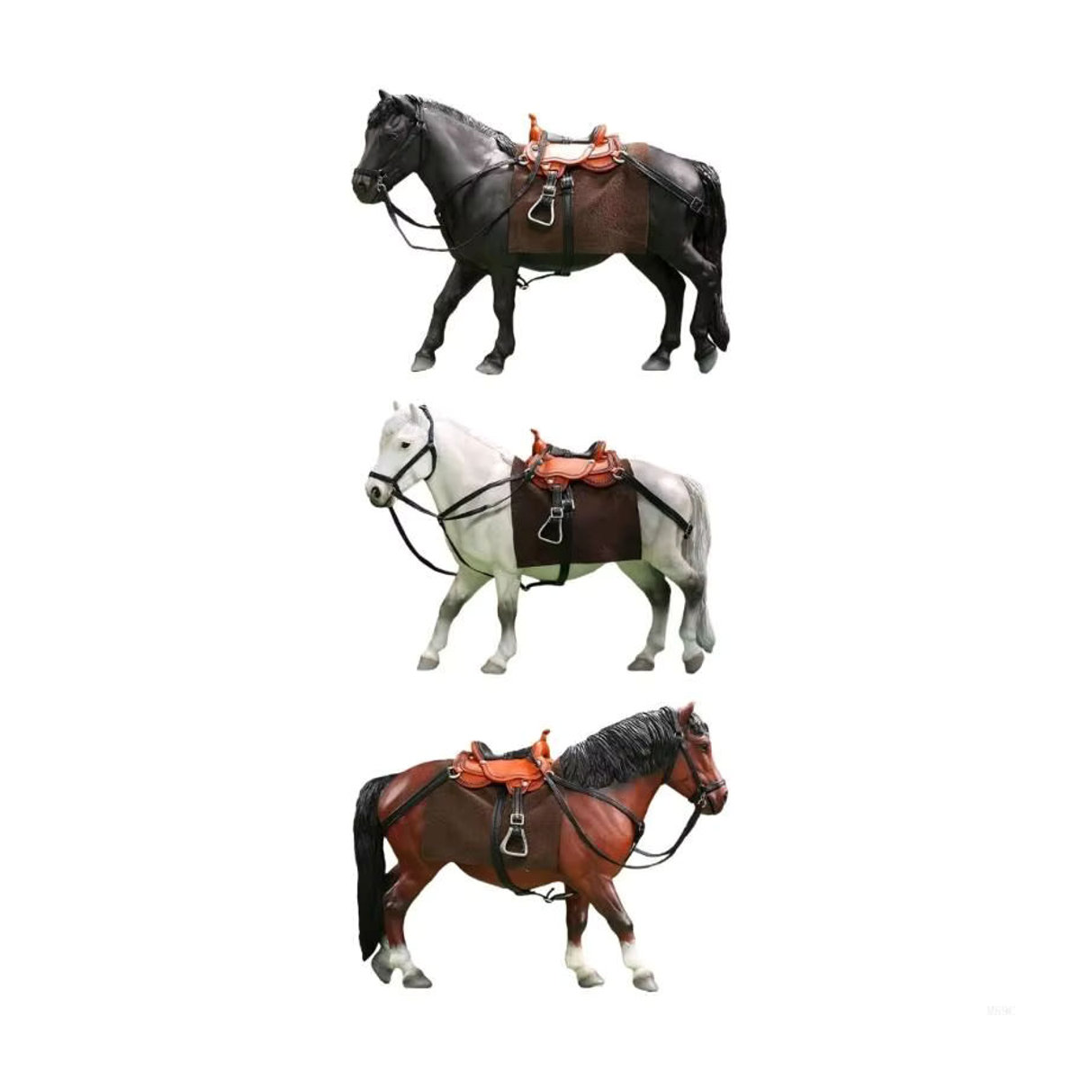 Pferde-Modellfiguren im 1/12 Maßstab für Sammler und Puppenhäuser, Schwarz, Kunststoff - Bild 4