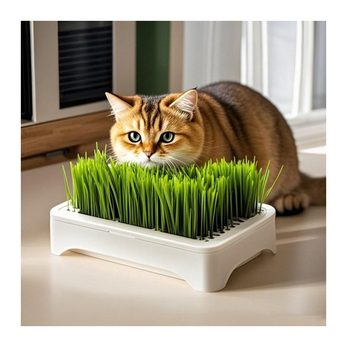 Pflanzbecken für Katzen mit Hydrokultur zur Anzucht von Gras und Weizen für den Gartenbau - Bild 1