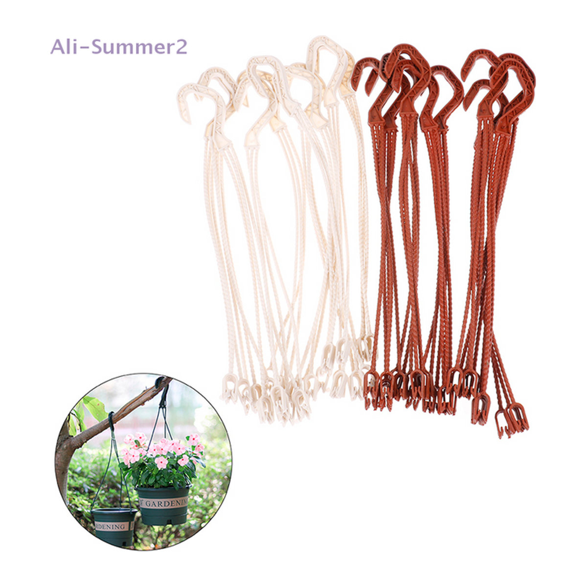 Pflanzenaufhänger mit Haken für Blumentöpfe und Gartenkörbe, Höhe: 36 cm - Bild 1