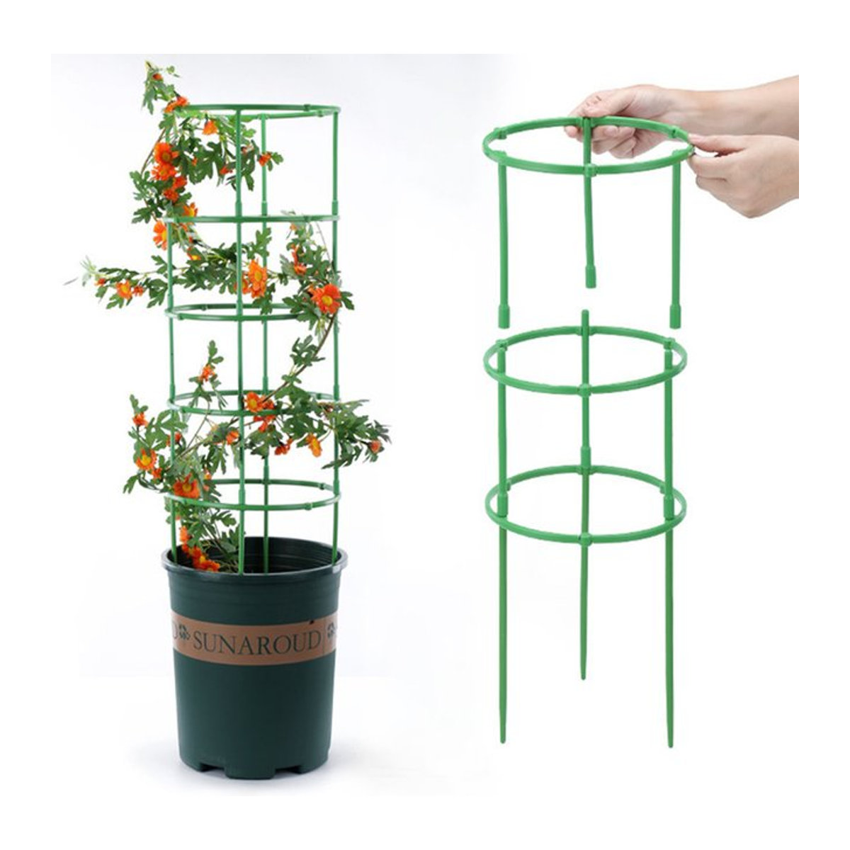Pflanzenhalter Rund aus Kunststoff für Kletterpflanzen und Blumen, 5 oder 10 Stück - Bild 1