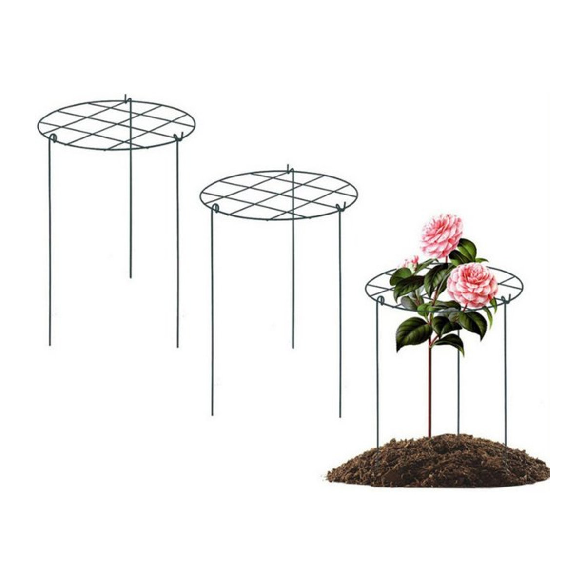 Pflanzenstütze aus Eisen als Rahmen für Blumenarrangements und Blumentöpfe im Garten oder Innenhof - Bild 1