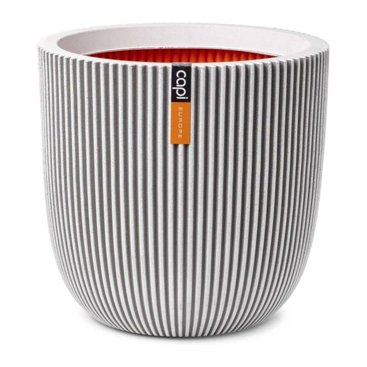 Pflanzgefäß Groove von Capi in Elfenbeinweiß aus Kunststoff, B: 43 cm, H: 41 cm - Bild 1