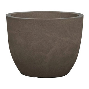 Pflanzgefäß SIENA GARDEN Bristol aus Kunststoff, rund, Taupe, Durchmesser: 45 cm, Höhe: 36,1 cm