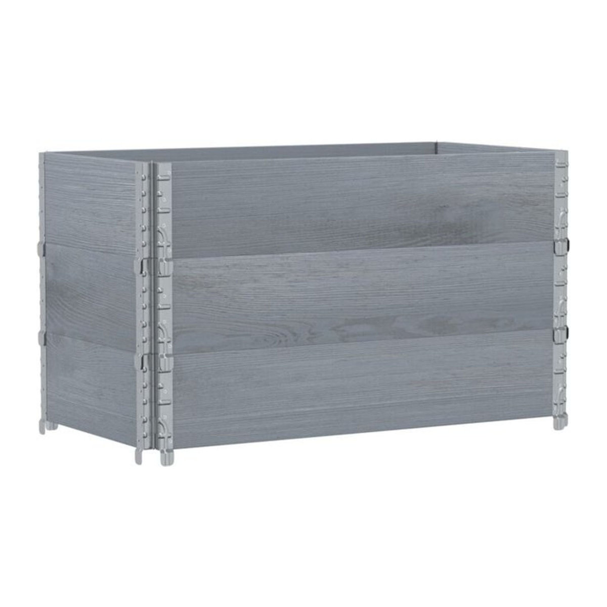 Pflanzkasten aus Massivholz Kiefer und Metall in Grau von Vidaxl, B/T/H: 100 x 50 cm - Bild 1