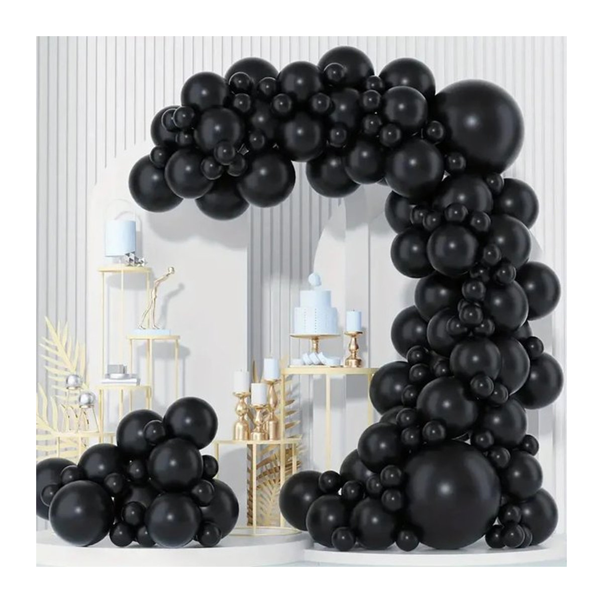 PGY Ballon Girlande Bogen Kit aus matten schwarzen Latex Ballons für Geburtstag, Baby Shower und Party, 100 Stück - Bild 1