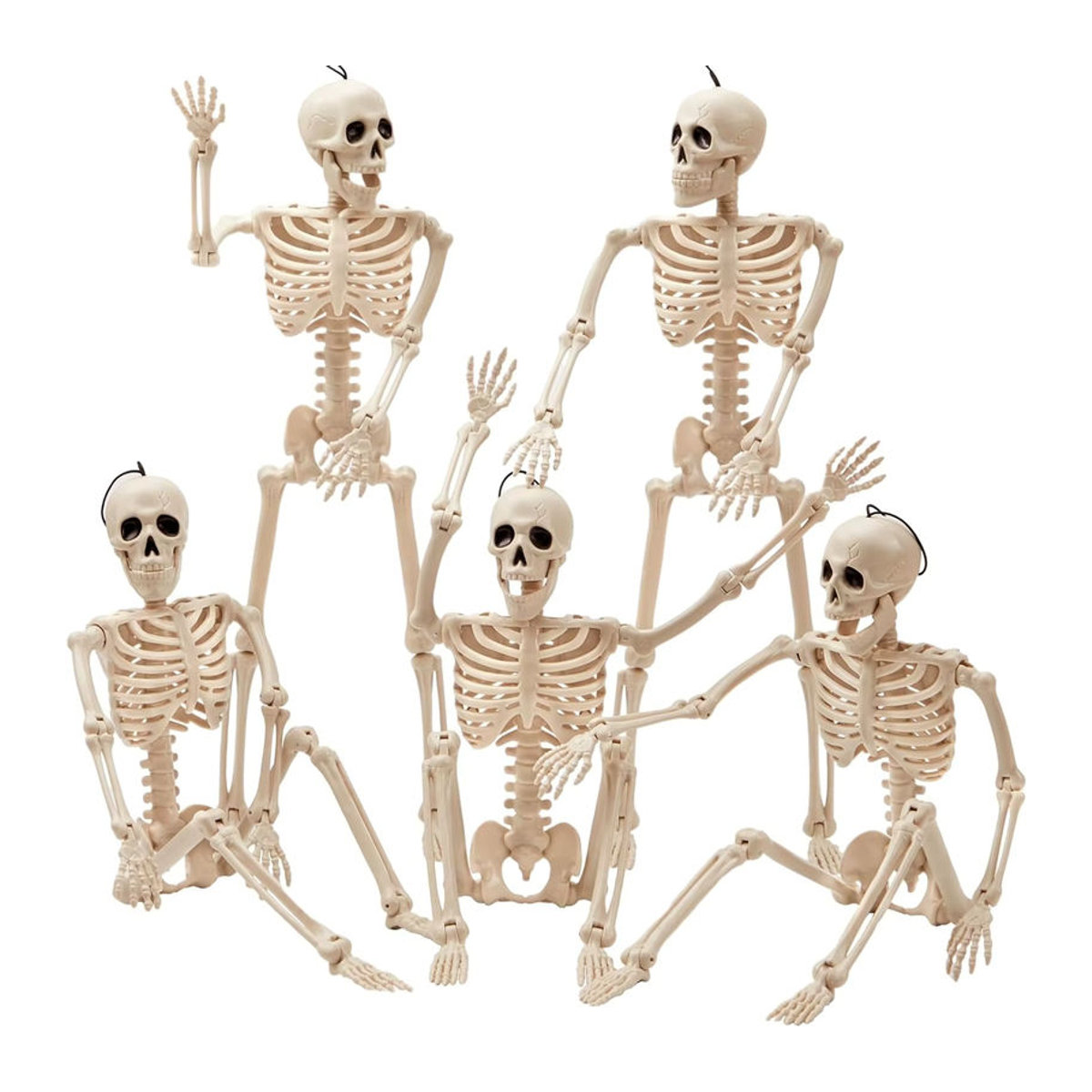 PGY Halloween-Skelett aus Kunststoff in Weiß als hängende Dekoration für Spukhaus und Friedhof - Bild 7