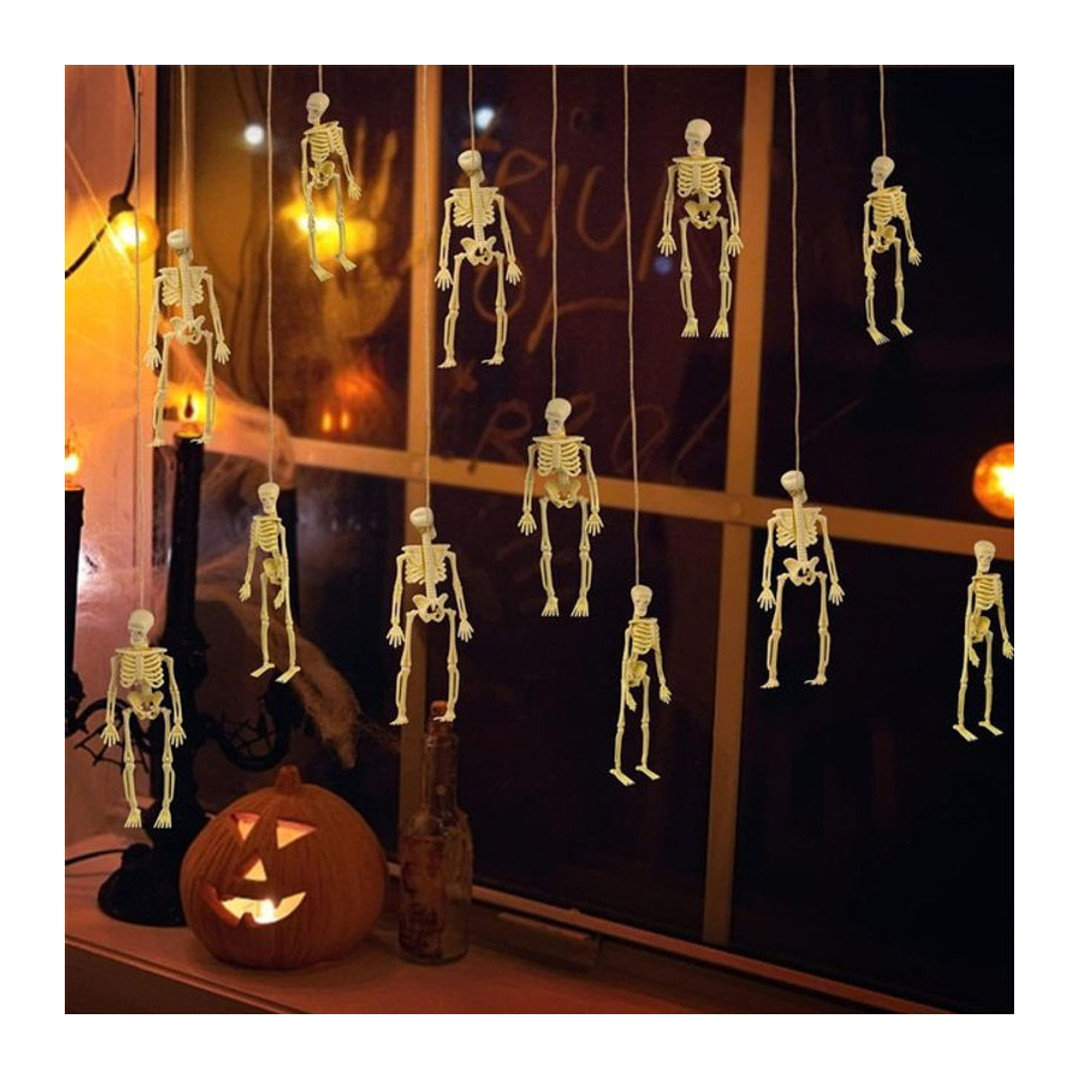 PGY Mini-Skelettfiguren für Halloween-Dekorationen, 6 Stück, weiß, Höhe: 15,2 cm - Bild 1