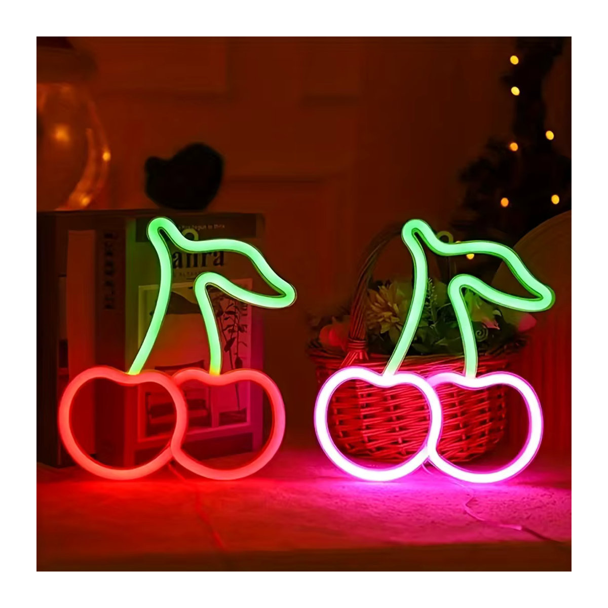 Phantasy Star Kirsch Neon LED Deko-Leuchte in Rot und Bunt mit USB- oder Batteriebetrieb - Bild 2