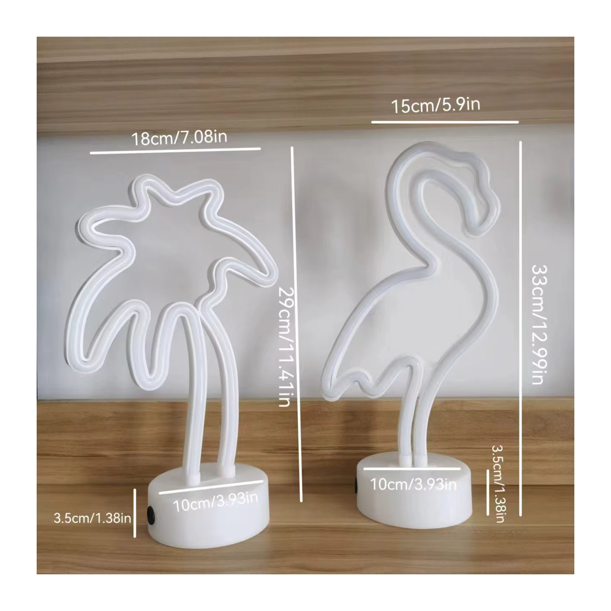 Phantasy Star LED-Neonlichter Flamingo und Palme, 2er-Set, USB- und Batteriebetrieben, Dekorative Lichter für Schlafzimmer und Feiern - Bild 4