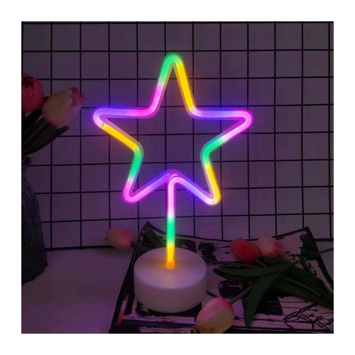 Phantasy Star LED Neonschild in Gelb für minimalistische Heimdekoration - Bild 4
