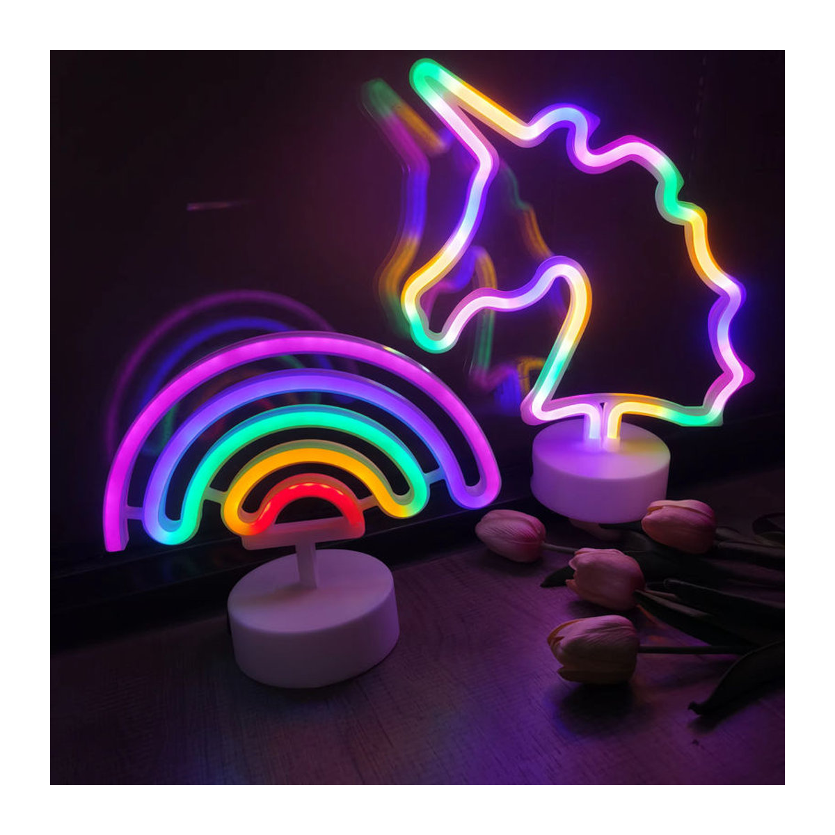 Phantasy Star Neon-Tischlampe in Gelb im minimalistischen Design - Bild 3