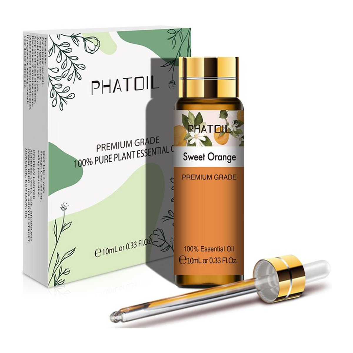 PHATOIL Ätherisches Öl Orange 10 ml mit Tropfer für Diffusor und Luftbefeuchter - Bild 1