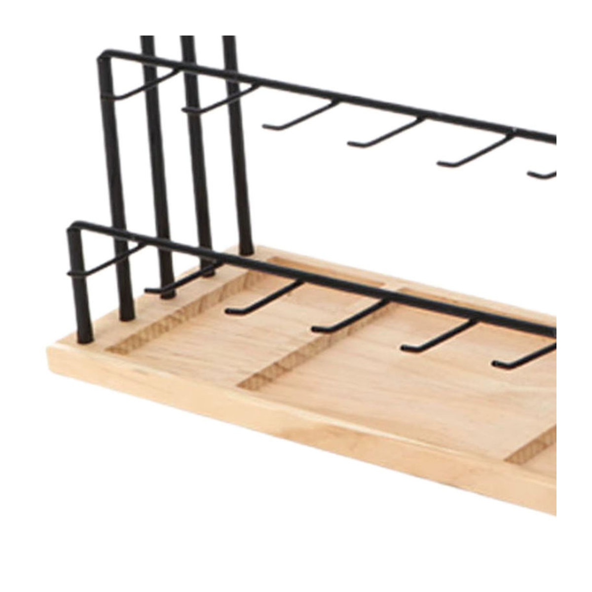 Phenovo Schmuckdisplay aus Holz als multifunktionaler Ohrring-Ständer für Ringe und Schlüsselanhänger in Schwarz oder Weiß - Bild 2