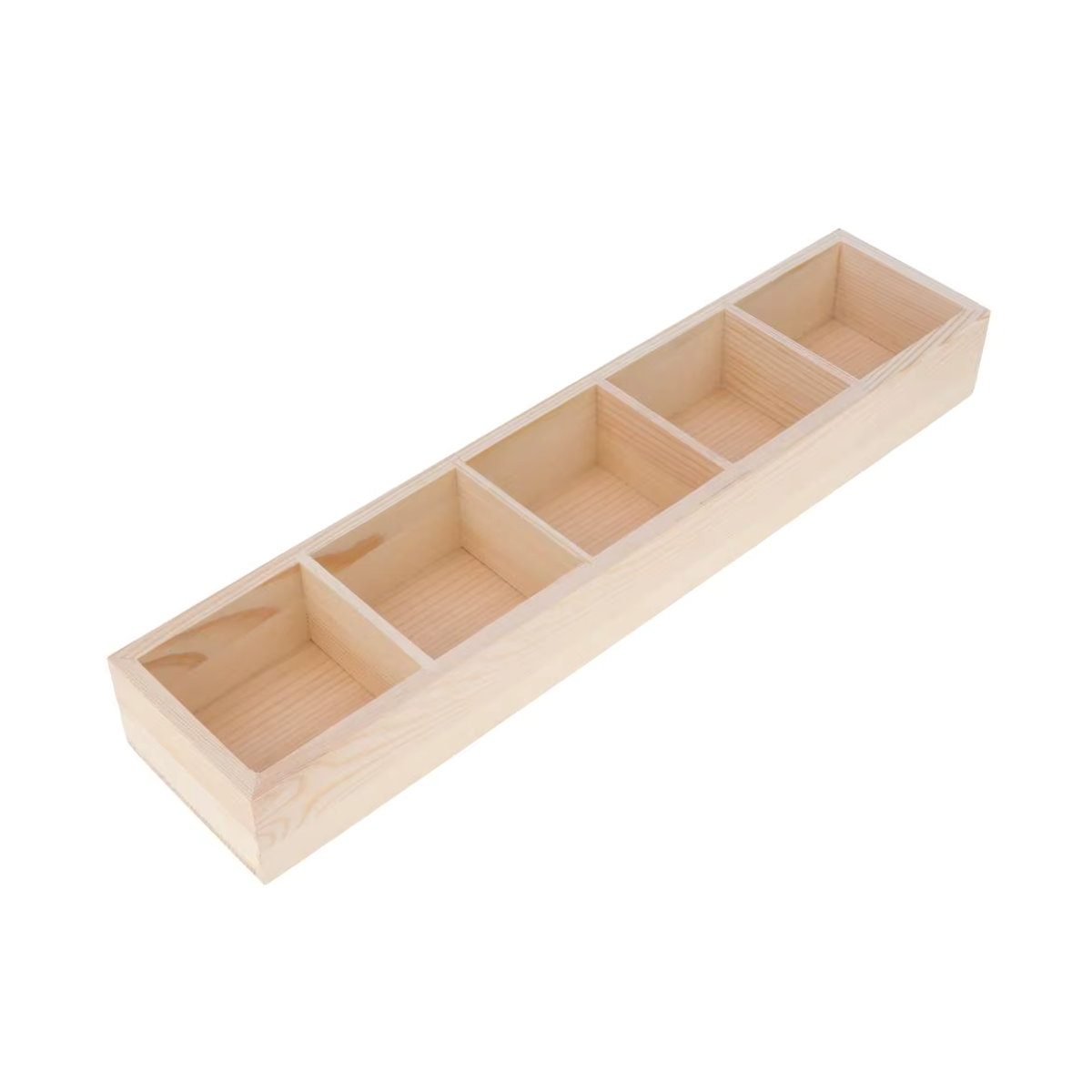 Phenovo Sukkulenten-Pflanztopf aus Holz und Bambus in Braun oder Beige, rechteckige Blumenbox im minimalistischen Design - Bild 2