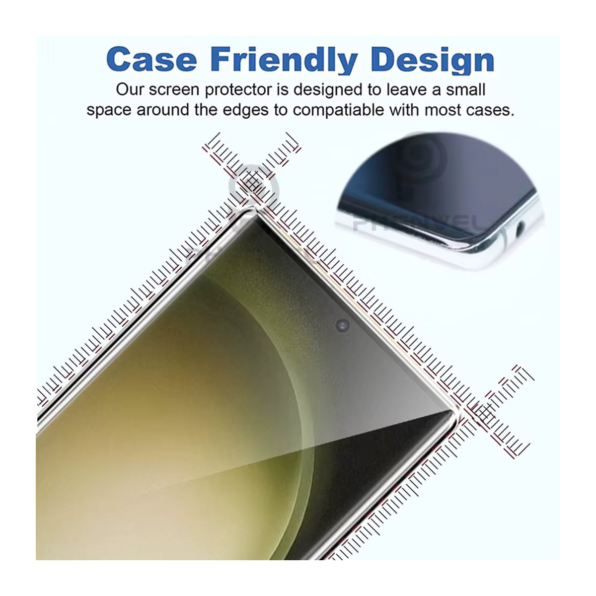PHENVEL 3D Vollkleber Schutzglas für Samsung Galaxy S23 Ultra in Schwarz mit Anti-Shatter-Funktion - Bild 3