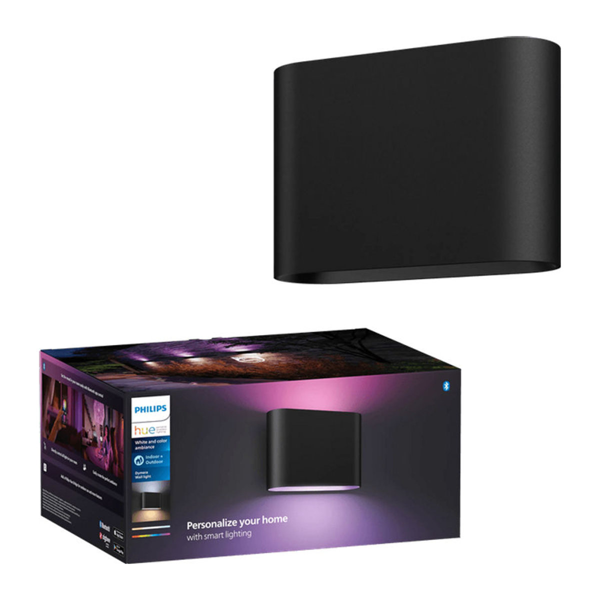 Philips Hue Dymera LED-Außenwandleuchte in Schwarz mit RGBW-Funktion und 10,2W - Bild 1