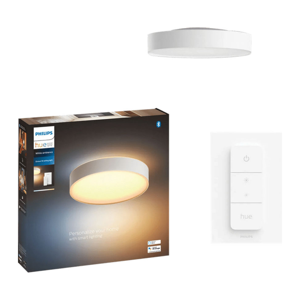 Philips Hue Enrave M LED Deckenleuchte White Ambiance in Weiß mit integriertem Dimmer und 19.2W Warmweiß bis Kaltweiß - Bild 1