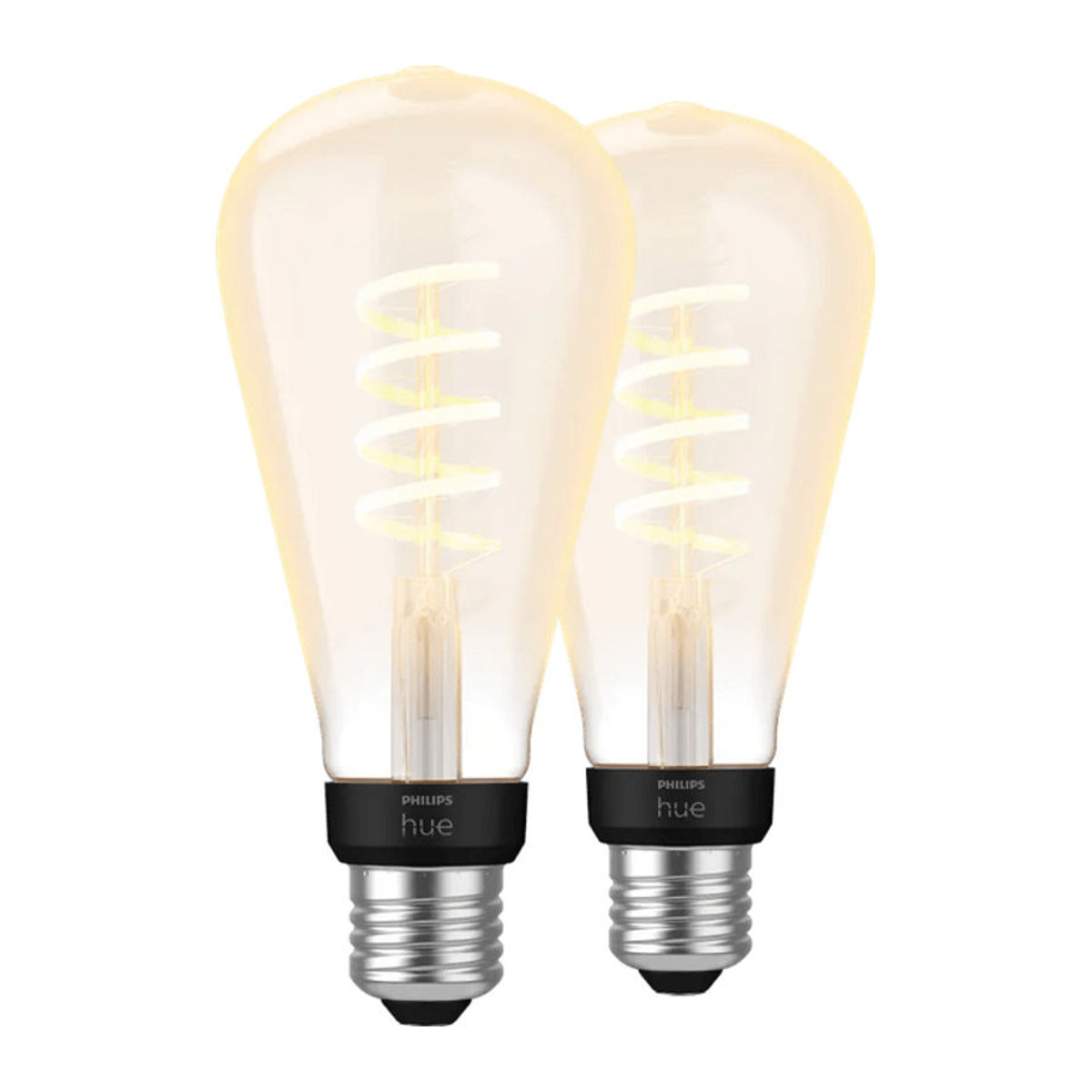 Philips Hue Filament Smart-Lampe White Ambiance Edison XL Retro-Design aus Glas, Weiß, 2er-Pack - Bild 1