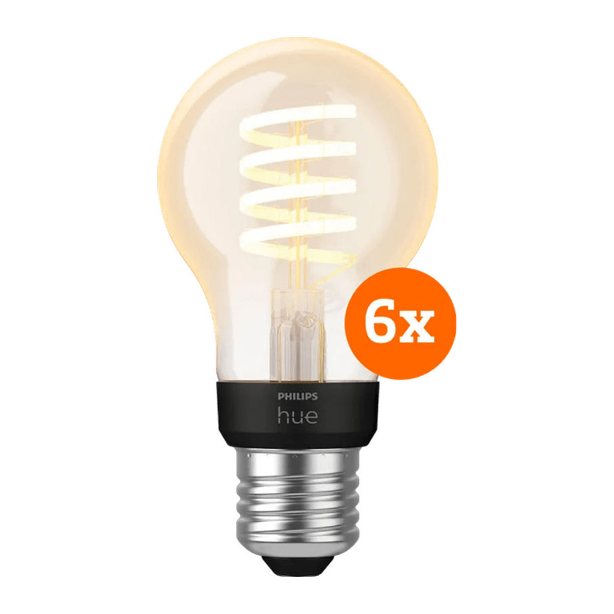 Philips Hue Filament White Ambiance Smart-Lampen E27 im 6er-Pack, Weiß, Retro-Design - Bild 1