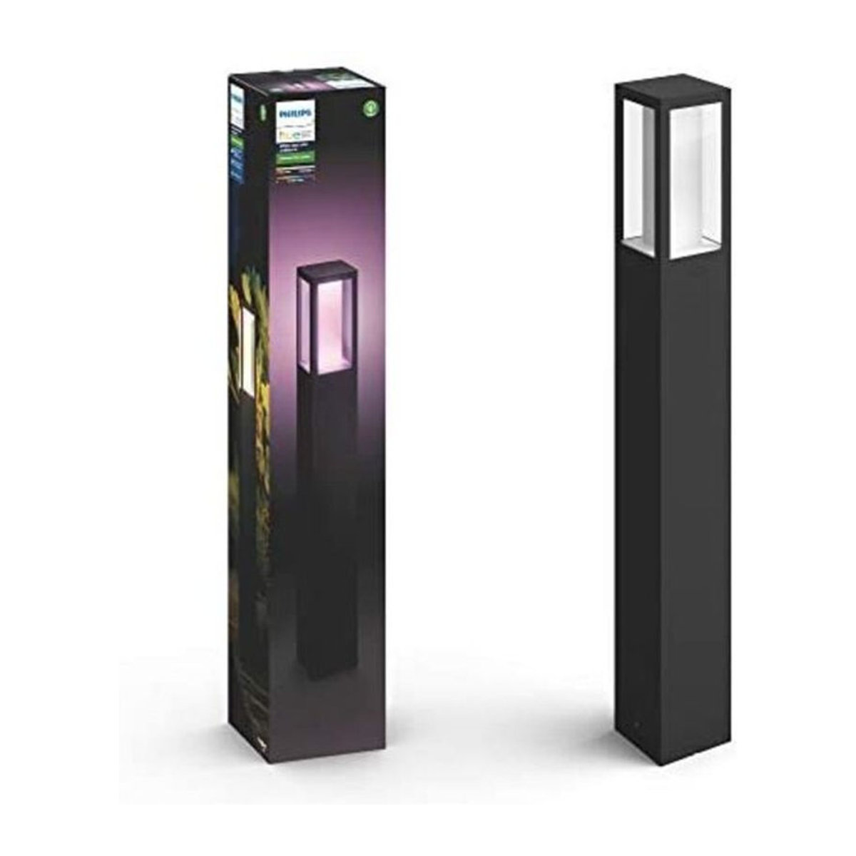 Philips Hue Impress LED Wegeleuchte Schwarz aus Glas und Metall mit Warmweiß Licht - Bild 3