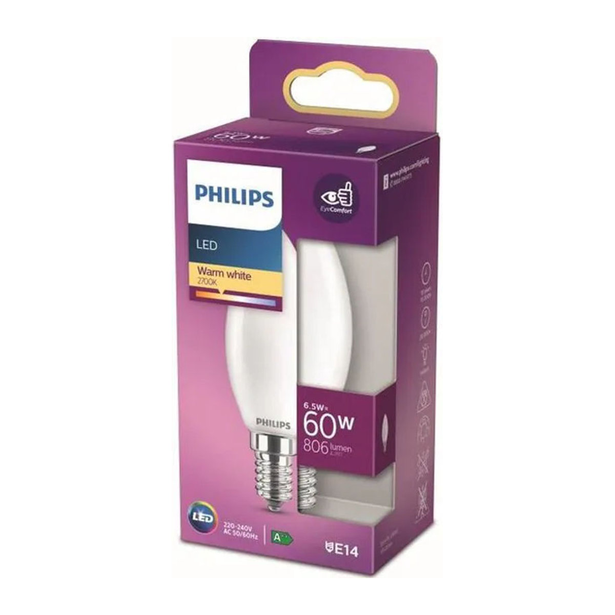 Philips LED-Lampe Classic E14 Warmweiß 6,5 W (entspricht 60 W) - Bild 2