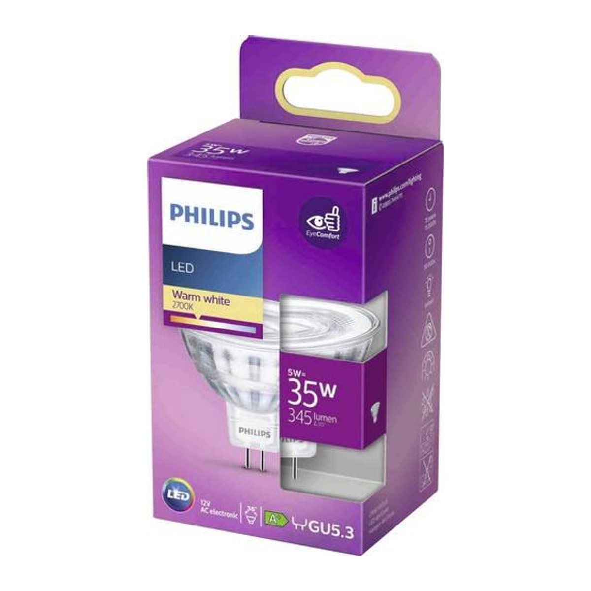 Philips LED Reflektor GU5.3 Warmweiß 4.4W (entspricht 35W) Energieeffizienzklasse F - Bild 1