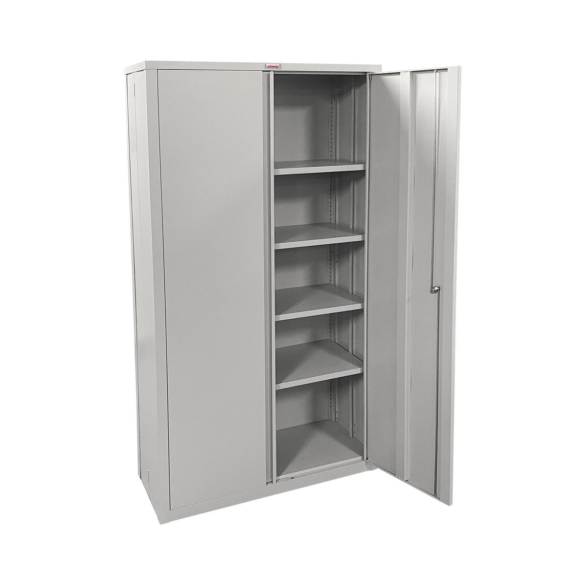Phoenix Aktenschrank SCF1891GGK aus Stahl mit Schlüsselschloss und 4 Fachböden, Grau, B: 91,5 cm, T: 37 cm, H: 183 cm - Bild 2