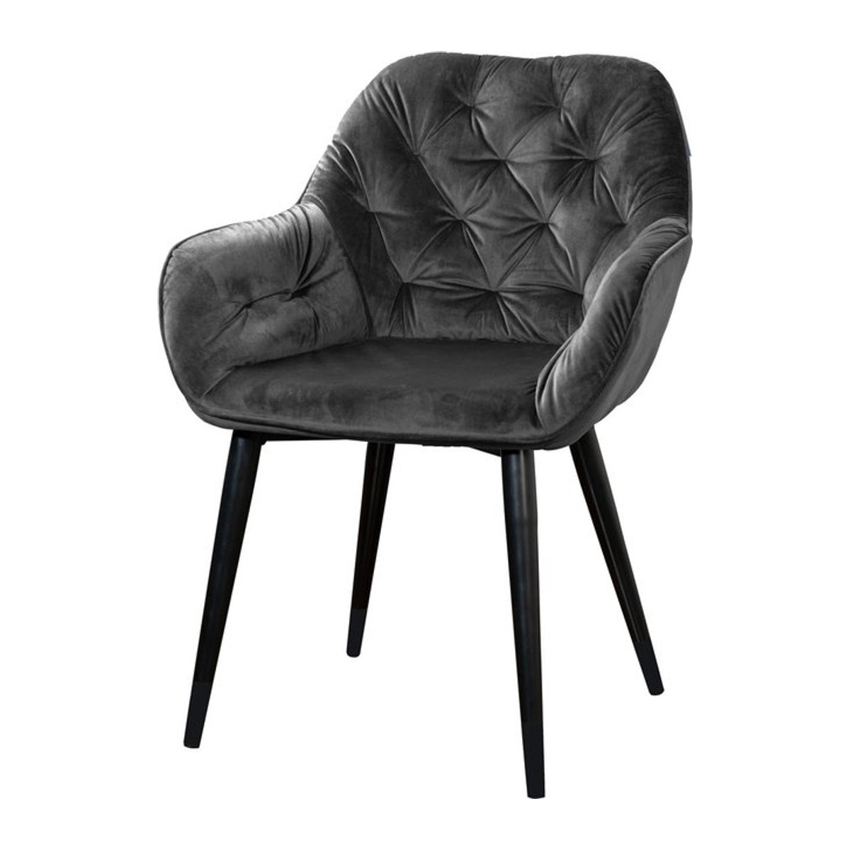 PHOENIX Chessy Esszimmerstuhl in Anthrazit aus Samt und Polyester mit Metallgestell, B/T/H: 60 x 62 x 82 cm - Bild 1
