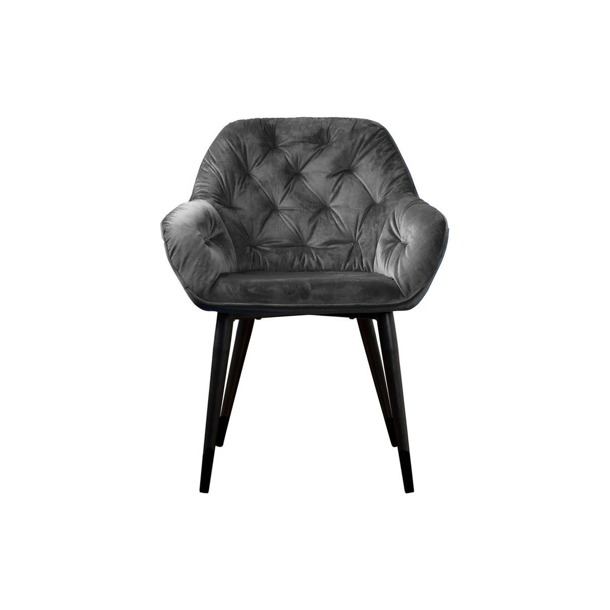 PHOENIX Chessy Esszimmerstuhl in Anthrazit aus Samt und Polyester mit Metallgestell, B/T/H: 60 x 62 x 82 cm - Bild 2