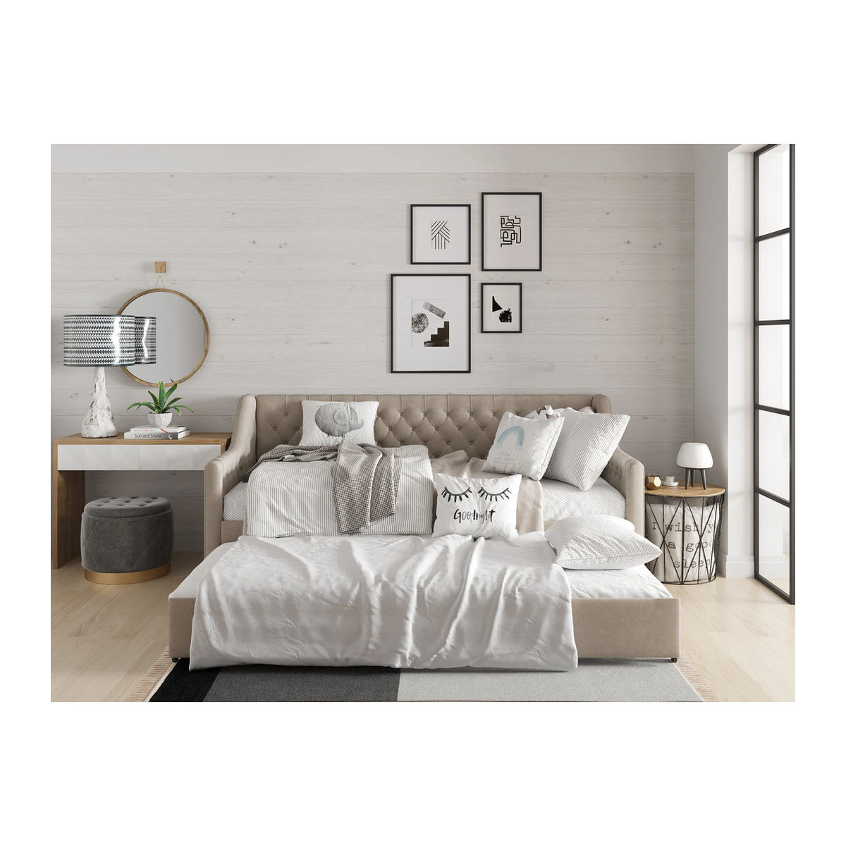 Phoenix Schlafsofa und Tagesbett mit Auszug aus Samt, B/T/H: 218,5 x 96,5 x 75 cm - Bild 3