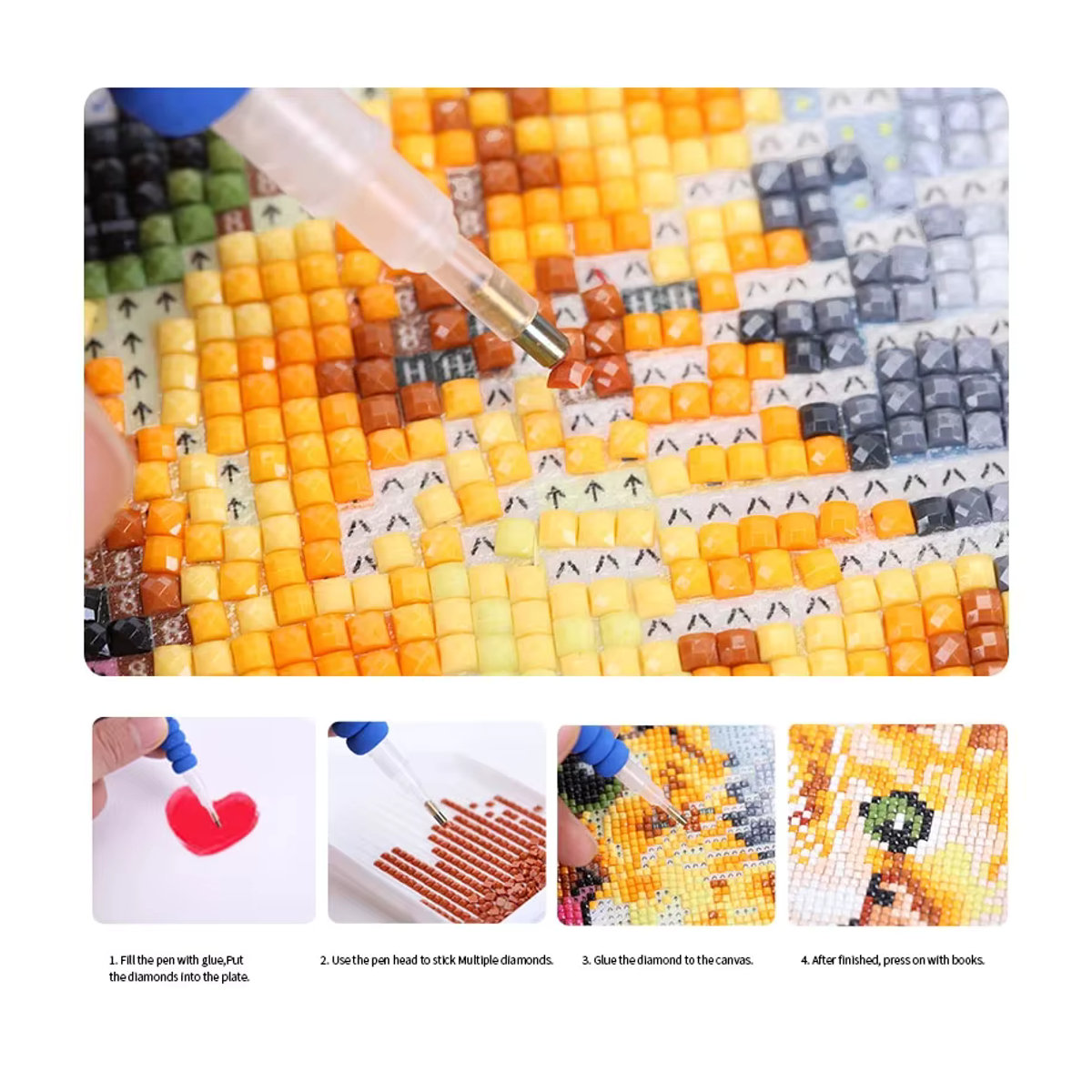 PhotoCustom Diamantmalerei 5D DIY mit eigenem Foto als Rundes Porträt in Mehrfarbig für deine Wohnkultur - Bild 2