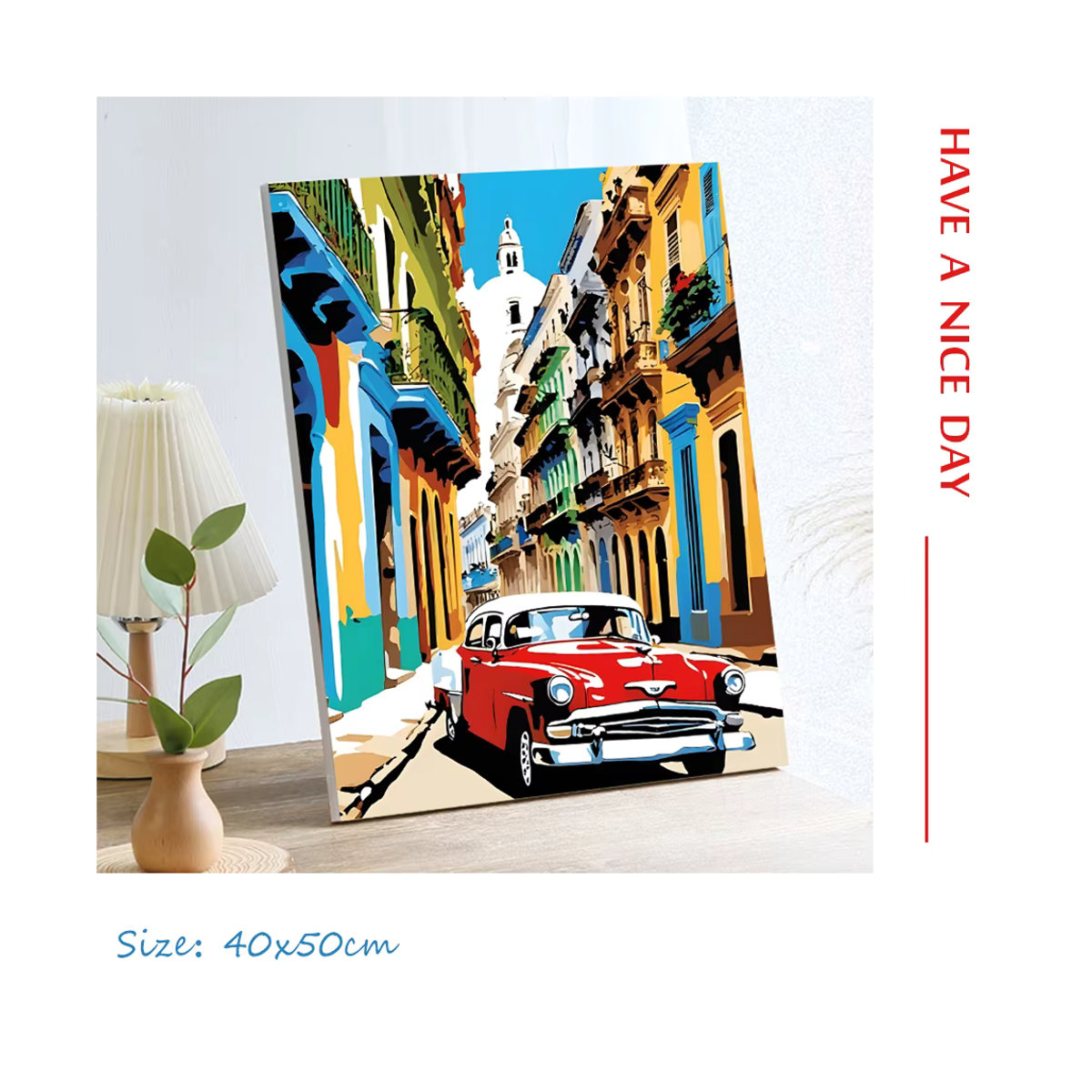 PhotoCustom Malen nach Zahlen für Erwachsene DIY Kit mit floralem Frühlingsmotiv auf Leinwand, mehrfarbig - Bild 3