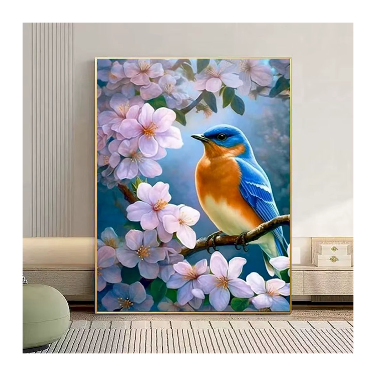 PhotoCustom Malen nach Zahlen für Erwachsene DIY Kit mit floralem Frühlingsmotiv auf Leinwand, mehrfarbig - Bild 4