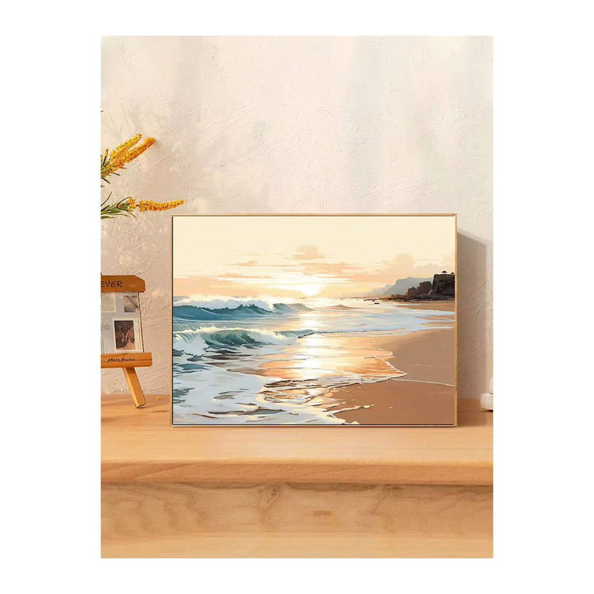 PhotoCustom Malen nach Zahlen Set für Erwachsene mit Meereslandschaft in mehrfarbigem Design inklusive Leinwand und Acrylfarben - Bild 3