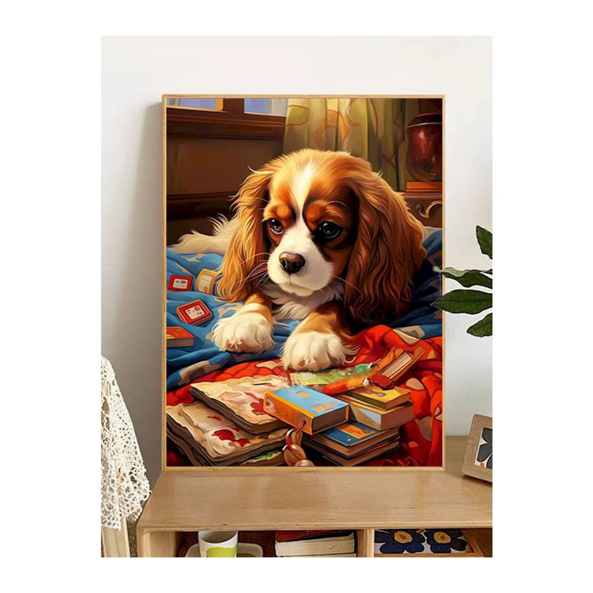 PhotoCustom Malen nach Zahlen Set Hund auf Leinwand, mehrfarbig, Hochformat, B/H: 40 x 50 cm - Bild 3