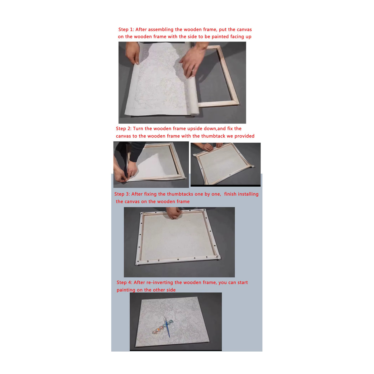 PhotoCustom Malen nach Zahlen Set mit floralem Frauenporträt auf Leinwand im Querformat, Rahmenlos, Weiß - Bild 3