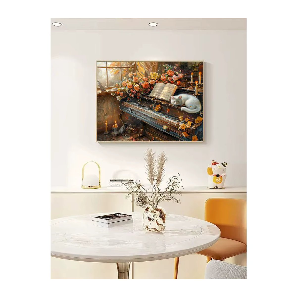 PhotoCustom Malen nach Zahlen Set mit Klavier Motiv auf Leinwand, Mehrfarbig, Querformat - Bild 3
