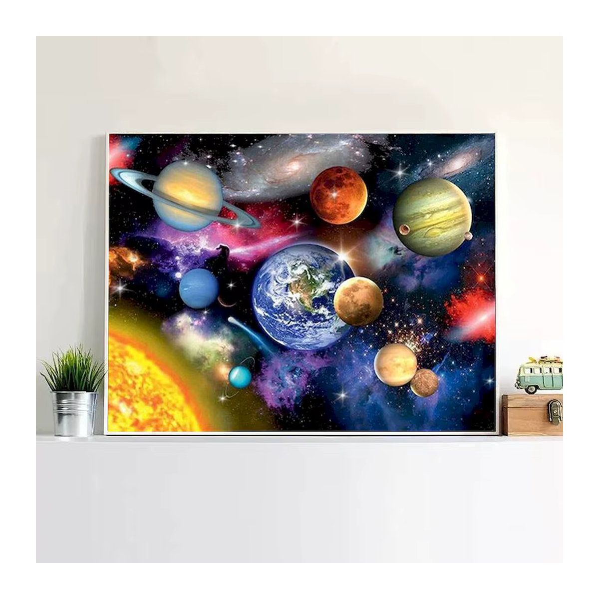 PhotoCustom Malen nach Zahlen Set Planet Landschaft Motiv für Erwachsene mit mehrfarbiger Leinwand - Bild 3