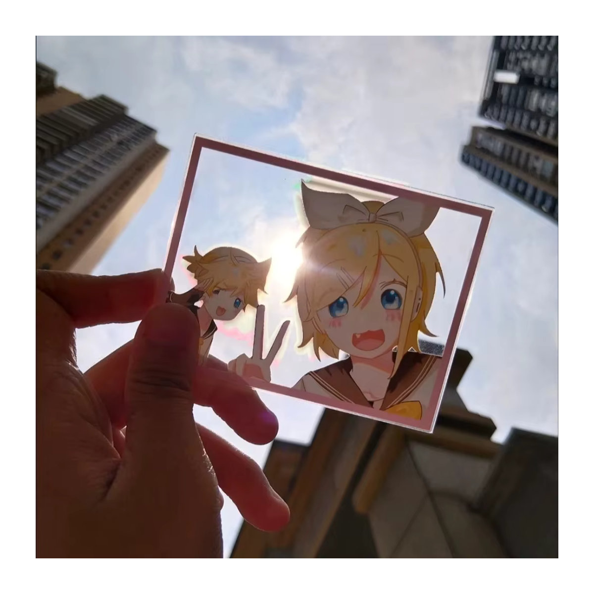 Piapro Kagamine Rin und Len Anime Acryl Karte Transparent Mehrfarbig - Bild 2