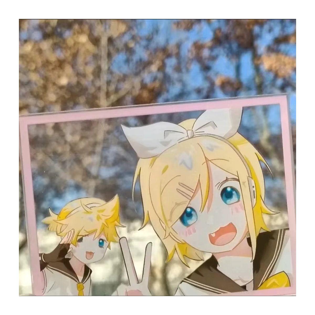 Piapro Kagamine Rin und Len Anime Acryl Karte Transparent Mehrfarbig - Bild 3