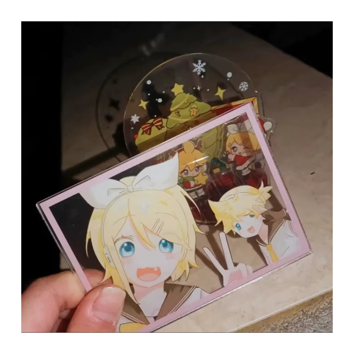 Piapro Kagamine Rin und Len Anime Acryl Karte Transparent Mehrfarbig - Bild 5